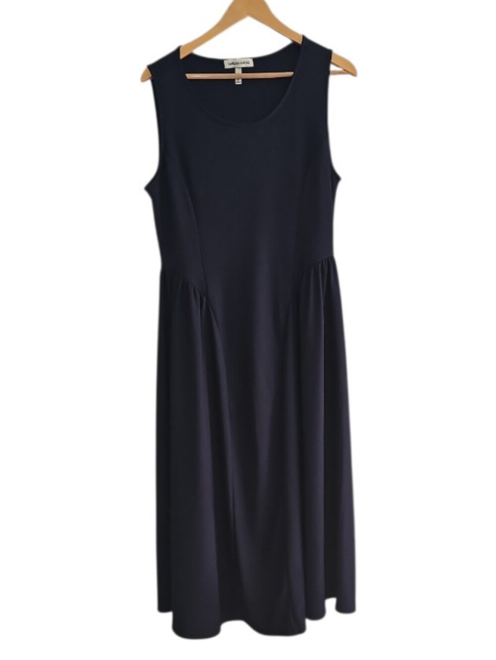Harlow & Rose Navy Ribbed Knit Midi Dress Women’s XL Minimalist Coastal Casual